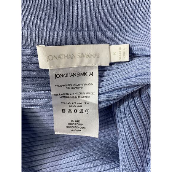 Jonathan Simkhai 'Sydney' Blue Compact Rib Wrap Skirt Size S - Picture 4 of 4